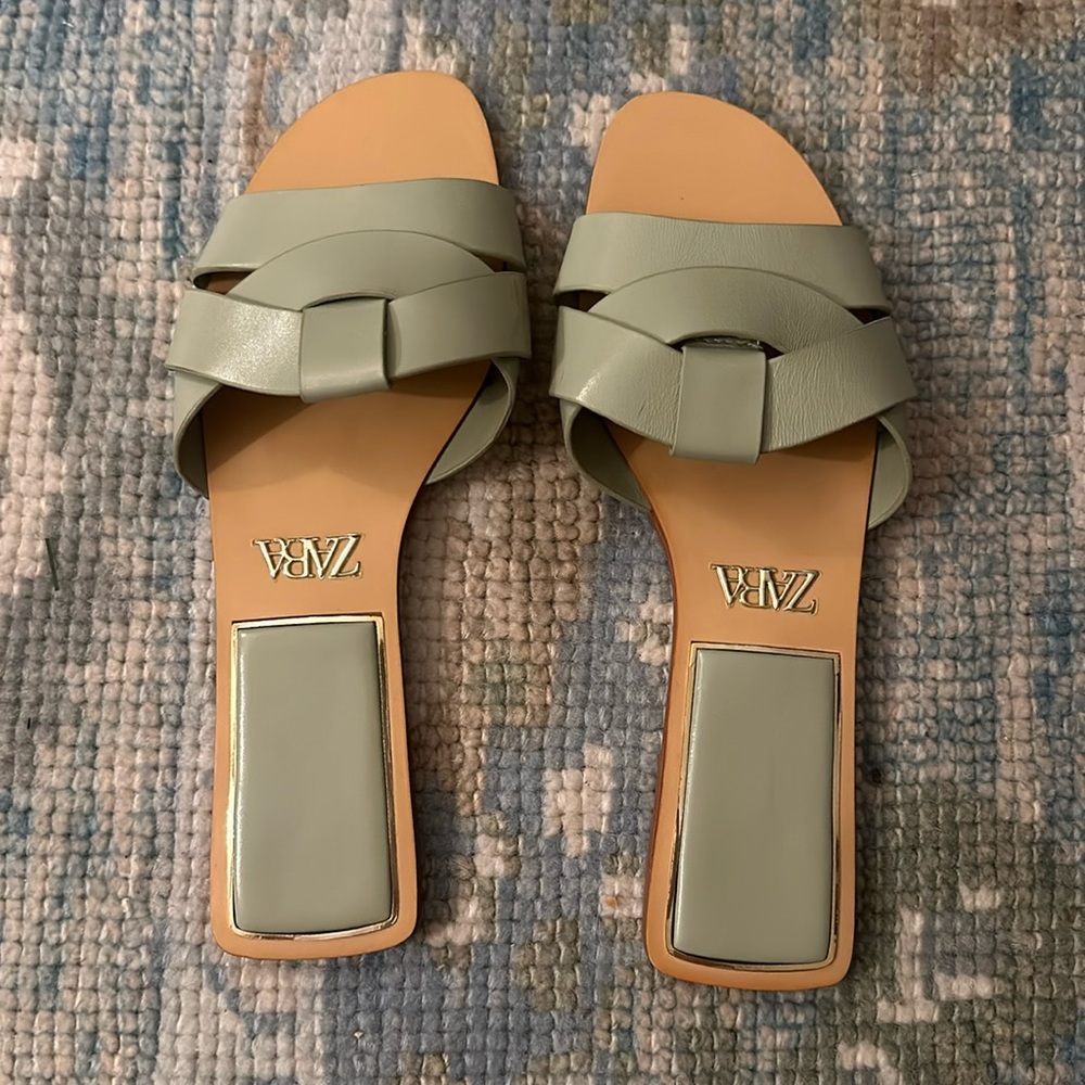 Light Green Zara Sandal, 38, GUC